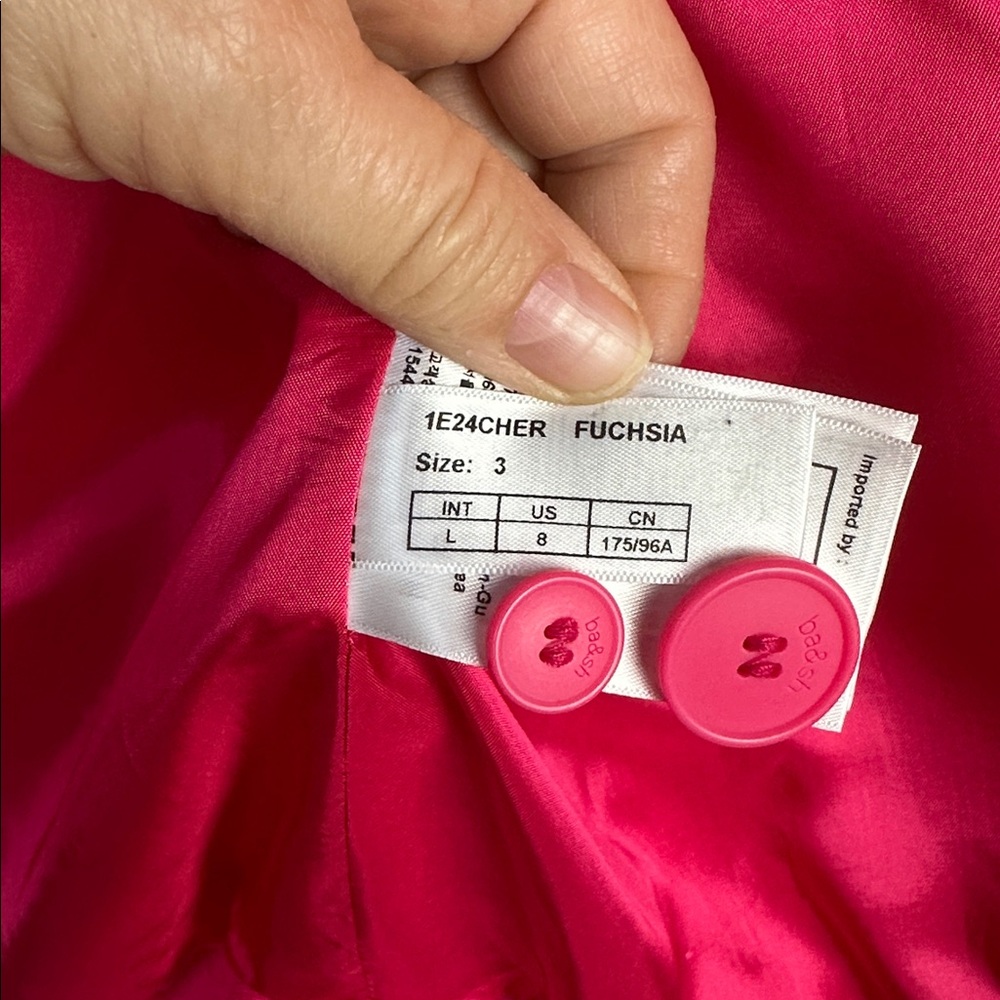 NEW BA&SH Cher Oversized Blazer Fuchsia Menswear Inspired Jacket Feminine Office - Picture 15 of 16